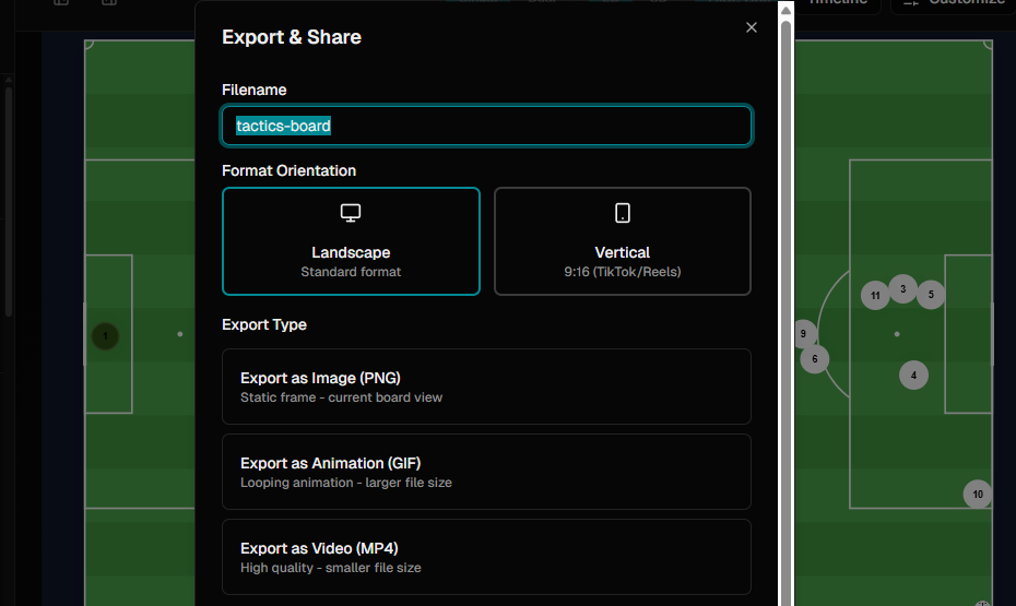 Export & Content preview